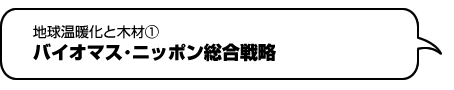 地球温暖化と木材１　バイオマス・ニッポン戦略